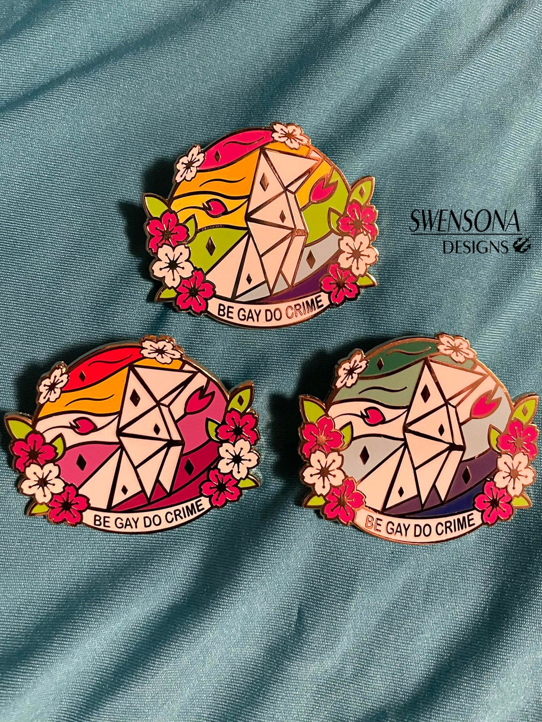 Be Gay Do Crime Origami Pins