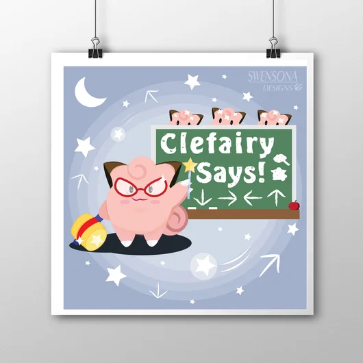 Clefairy Says Mini Print